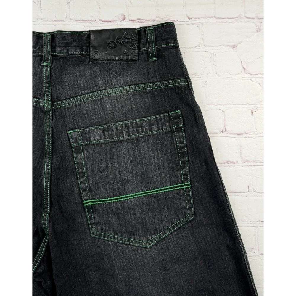 Vintage Southpole Black Jean Shorts Mens 38 Shorts Baggy Y2K Hip Hop